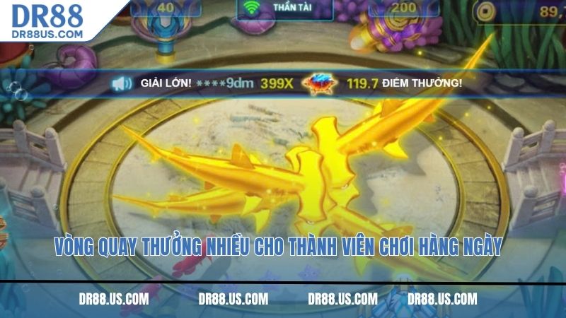 Vòng quay thưởng nhiều cho thành viên chơi hàng ngày