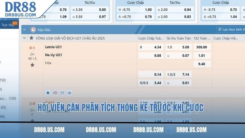 Hội viên cần phân tích thống kê trước khi cược
