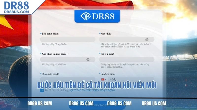 Bước đầu tiên để có tài khoản hội viên mới